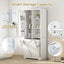 Freestanding Tall Storage Cabinet With 2 Tilt Out Hampers