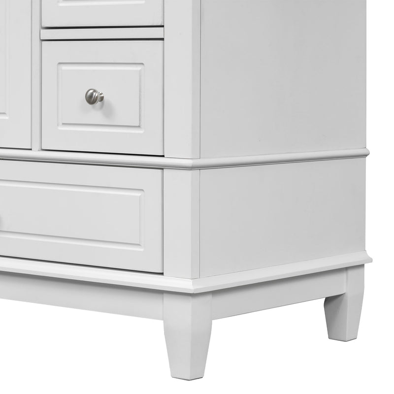 Freestanding Bathroom Vanity With Sink, Soft Close Door, 3 Drawers - White