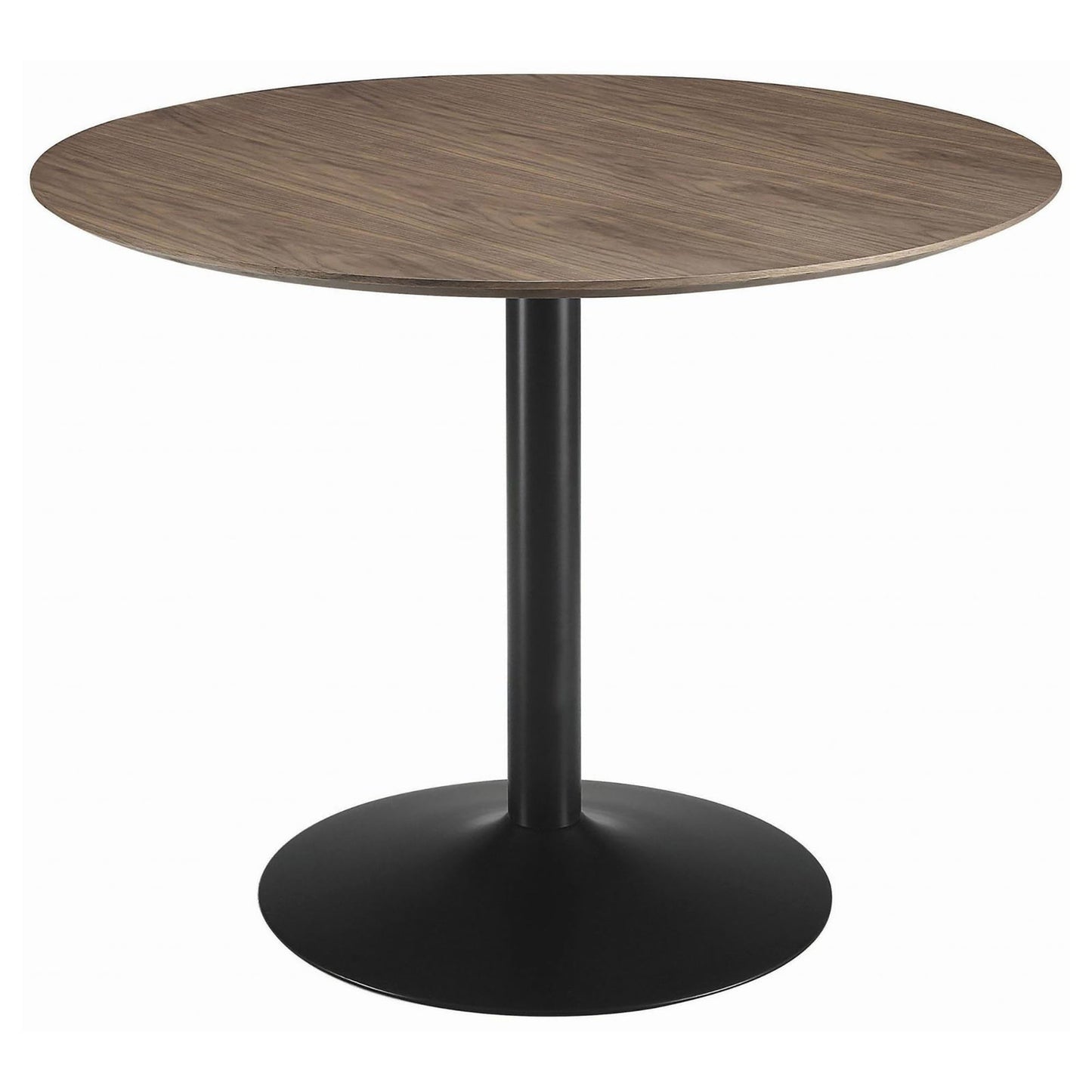 Round Dining Table With Pedestal Base - Warm Walnut