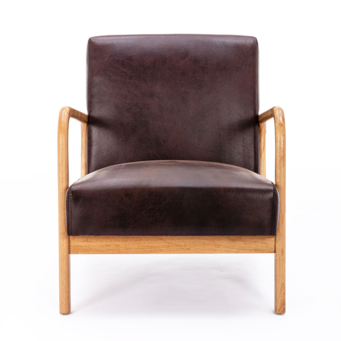 Open Framed Armchair With Cushioning Brown - Dark Brown