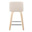 Toriano - Contemporary Fixed Height Counter Stool With Swivel With Square Footrest (Set of 2)