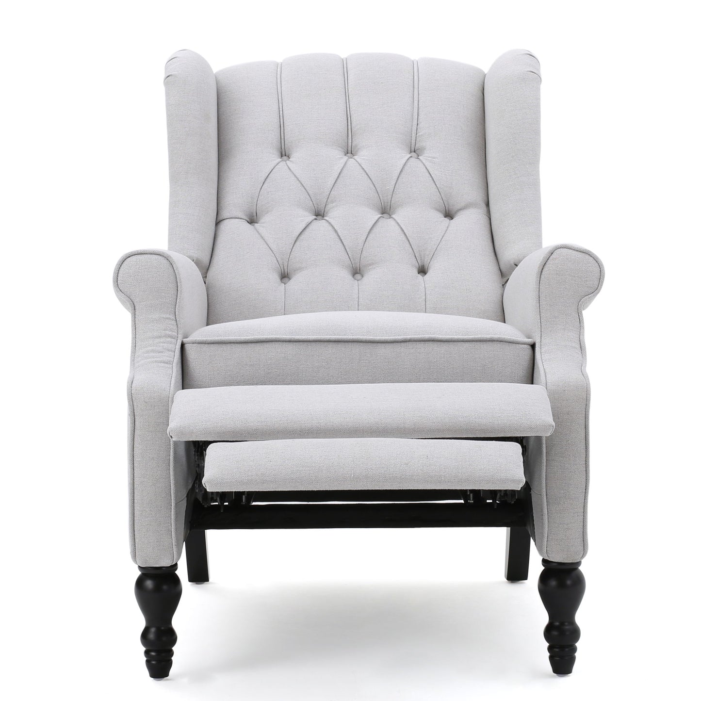 Armchair Recliner With Pushback Mechanism And Wingback Design