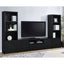 Sloat - 3 Shelf Media Tower With Cabinet Storage - Black