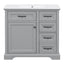 36" Bathroom Vanity With Sink, 2 Tip-Out Drawers, Soft Close Hinges