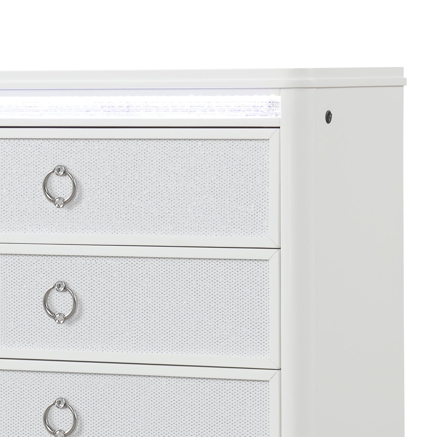 Abigale - 5 Drawer Chest With LED Lighting - White