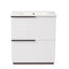 Fluted Bathroom Vanity With Ceramic Sink, Soft Close Slides