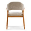 Indoor Upholstered Dining Chair (Set of 2) With Sturdy Frame And Ergonomic Curved Backrest - Oatmeal / Teak