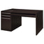 Halston - 3 Drawer Office Computer Desk With Keyboard Tray - Cappuccino