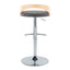 Grotto - Contemporary Adjustable Barstool, Swivel With Rounded T Footrest (Set of 2)