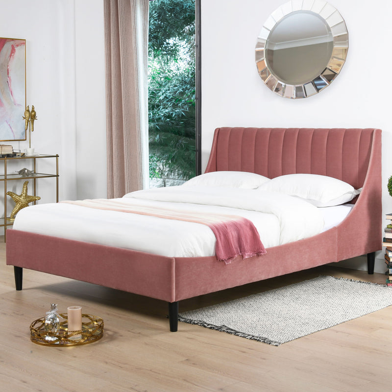 Aspen - Juego de cama de plataforma moderno con cabecero capitoné vertical