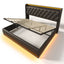Upholstered Bed, 360 Surround LED Function, Remote Control, Hydraulic Storage Bed With USB, Type-C Charging (Without Mattress)