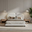 Queen Size Upholstered Platform Bed Frame With Split Headboard - White