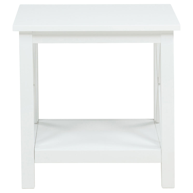 Slater - End Table With X Frame Trim - White
