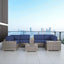 Modern Patio Rattan Sectional Set With Cushions