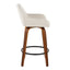 Daniella - Contemporary Fixed Height Counter Stool With Swivel With Round Footrest (Set of 2)