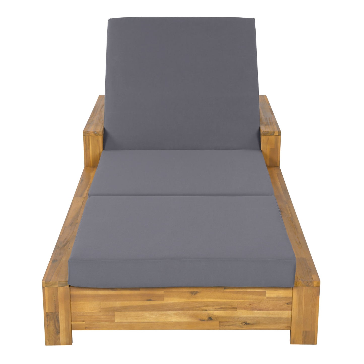 Chaise Lounge With 3 Fold Cushion Set, 3 Position Adjustable Backrest