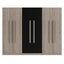 6 Doors Wardrobe Storage For Bedroom, With 2 Drawers Inside - Black / Nature
