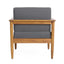 Outdoor Club Chair, Patio Chair With Teak Acacia Wood Frame - Dark Gray