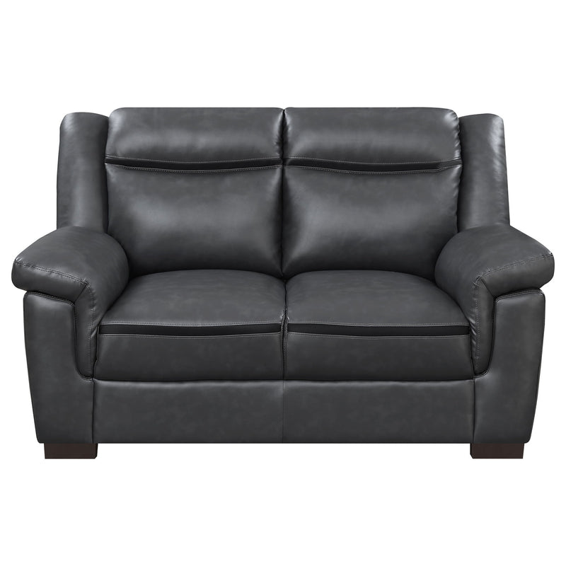 Jacob - Loveseat With Pillow Top Arms Upholstery - Gray