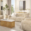 Summit - Faux Sheepskin Overstuffed Sofa - Cream Beige