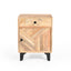 Solid Wood Vintage Nightstand With Handcrafted Detailing - Natural
