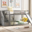 Twin Over Twin Bunk Stairway Bed With 2 Drawers And Slide - Gray