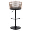 Cosi - Mid Century Modern Adjustable Barstool, Swivel With Rounded T Footrest (Set of 2)