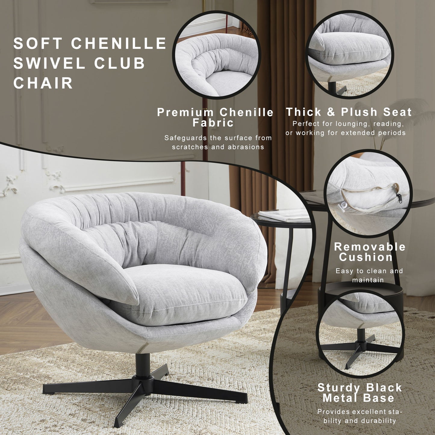 Modern Office Chair With 360 Degree Swivel