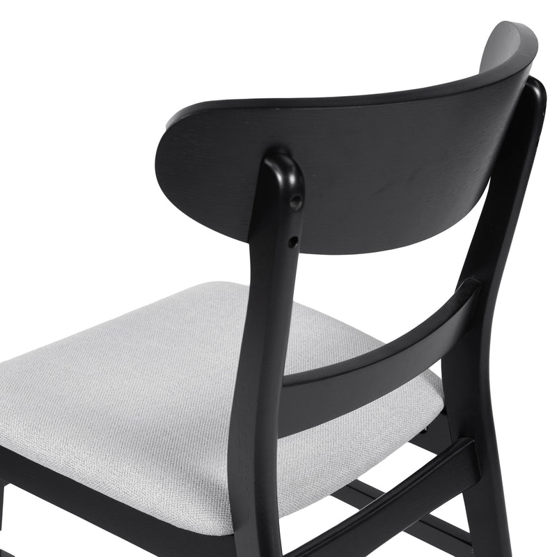 Mid Century Dining Chairs With Cushioned Seats And Wood Frame (Set of 2)