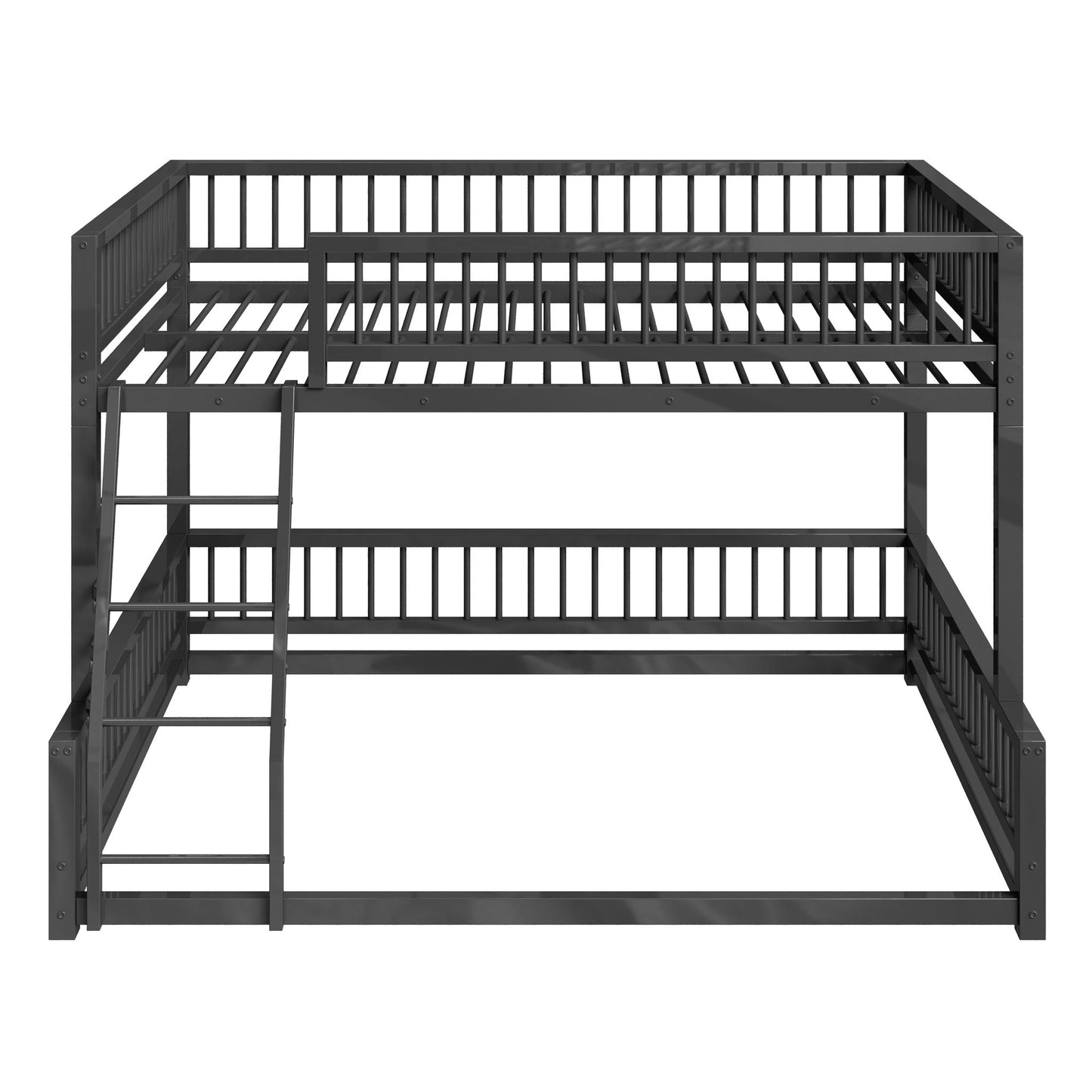Bunk Bed With Ladder And Safety Guardrails
