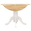 Round Dining Table With Drop Leaf Pedestal Base, Expandable Top - Natural