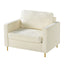 Accent Chair Upholstered Single Sofa With Square Arms, Sewn Pillow Back For Living Room
