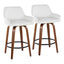 Daniella - Contemporary Fixed Height Counter Stool With Swivel With Round Footrest (Set of 2)
