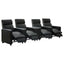 Warren - 4 Seater Home Theater With Wedge Console Recliners - Black