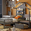 House Bed With Upholstered Sofa, Wireless Charging Station, Shelves And 2 Drawers
