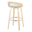Grotto - Contemporary Fixed-Height Barstool With Swivel With Round Footrest (Set of 2)