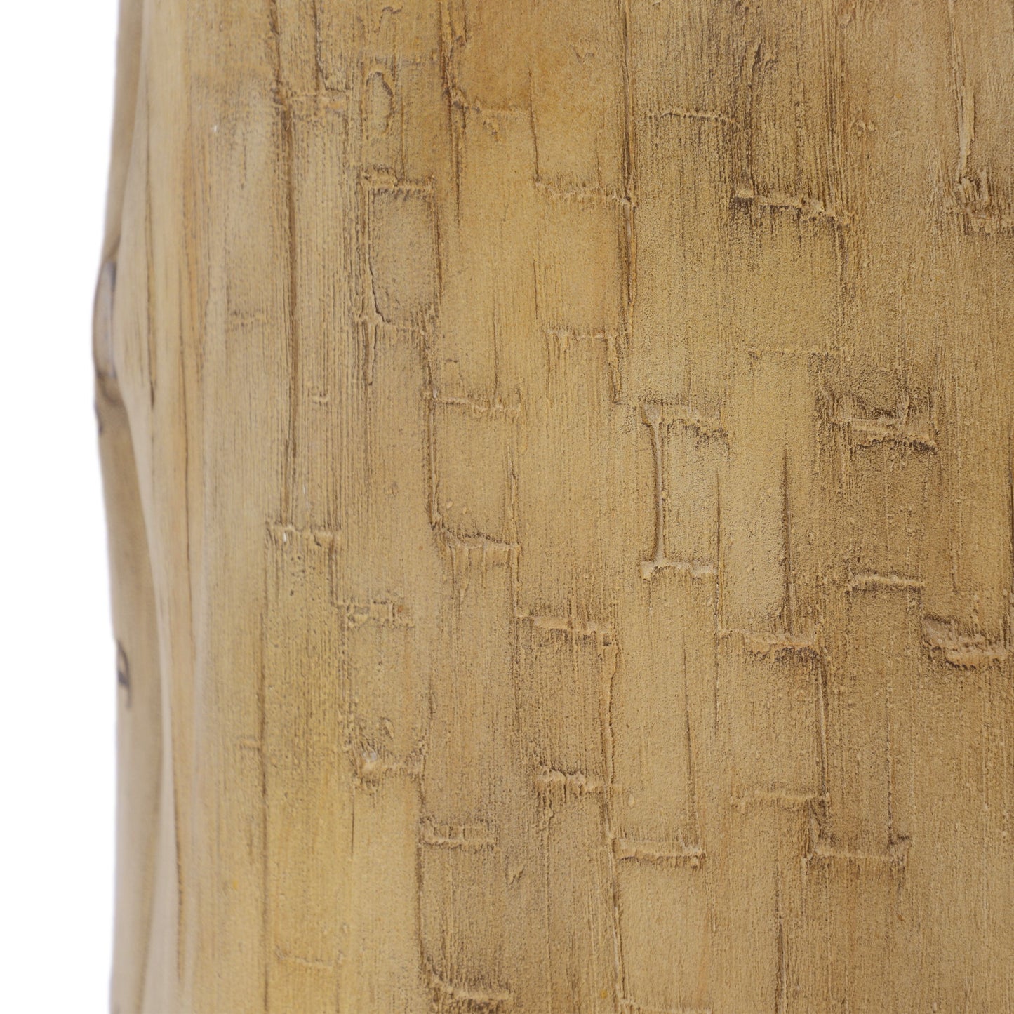 Hand Painted Wood Stump Style Outdoor Side Table - Light Brown