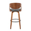 Pino - Mid Century Modern Fixed Height Barstool With Swivel & Round Footrest (Set of 2)