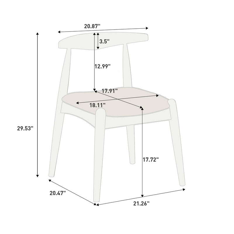 Sillas de comedor con respaldo ergonómico (juego de 2)