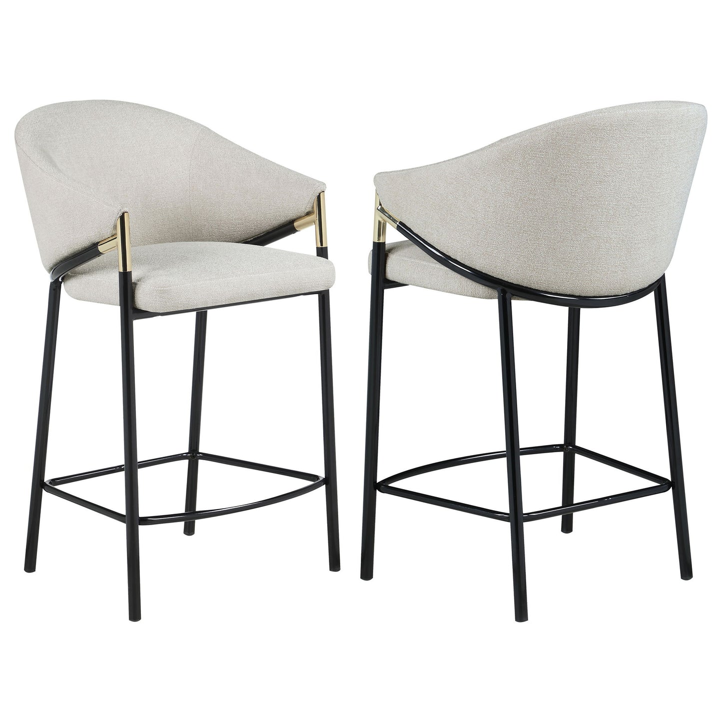 Sloped Arm Counter Stools (Set of 2) - Beige