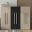 6 Doors Wardrobe Storage For Bedroom, With 2 Drawers Inside - Black / Nature