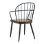 Industrial Inspired Indoor Dining Chair With Metal Legs And Birch (Set of 2) - Black / Natural