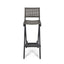 Outdoor Folding Acacia Wood Barstools With Rattan Backrest And Seat