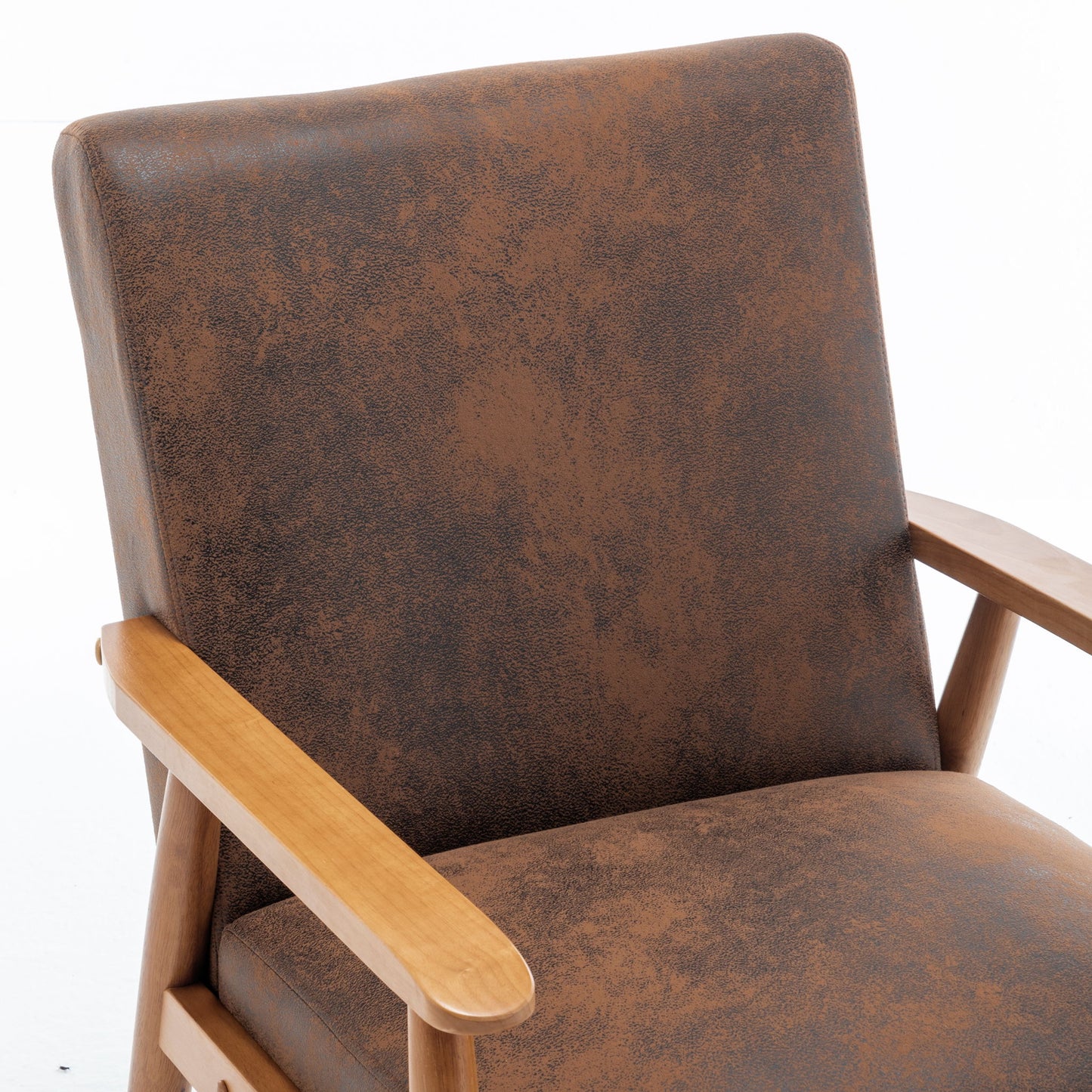 Wide Arm Chair - Light Brown