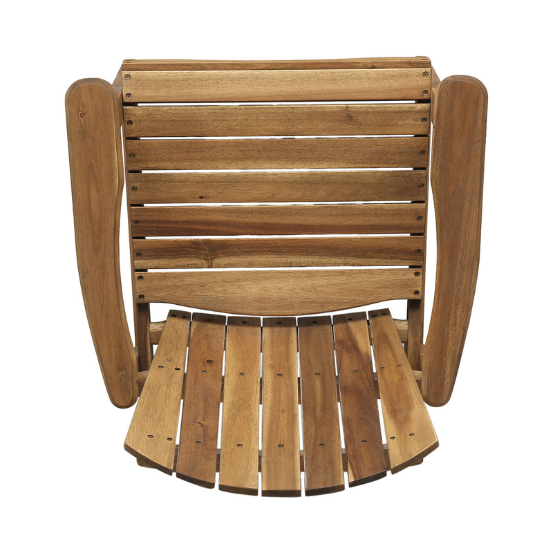 Outdoor Weather Resistant Acacia Wood Adirondack Dining Chairs (Set of 2)