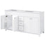 Bathroom Vanity Cabinet Only, 3 Drawers & 4 Doors With Double Layer Shelves - White