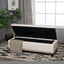 Upholstered Storage Ottoman With Nailhead Trim - Beige