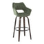 Mustang - Contemporary Fixed Height Barstool With Swivel With Round Footrest (Set of 2)