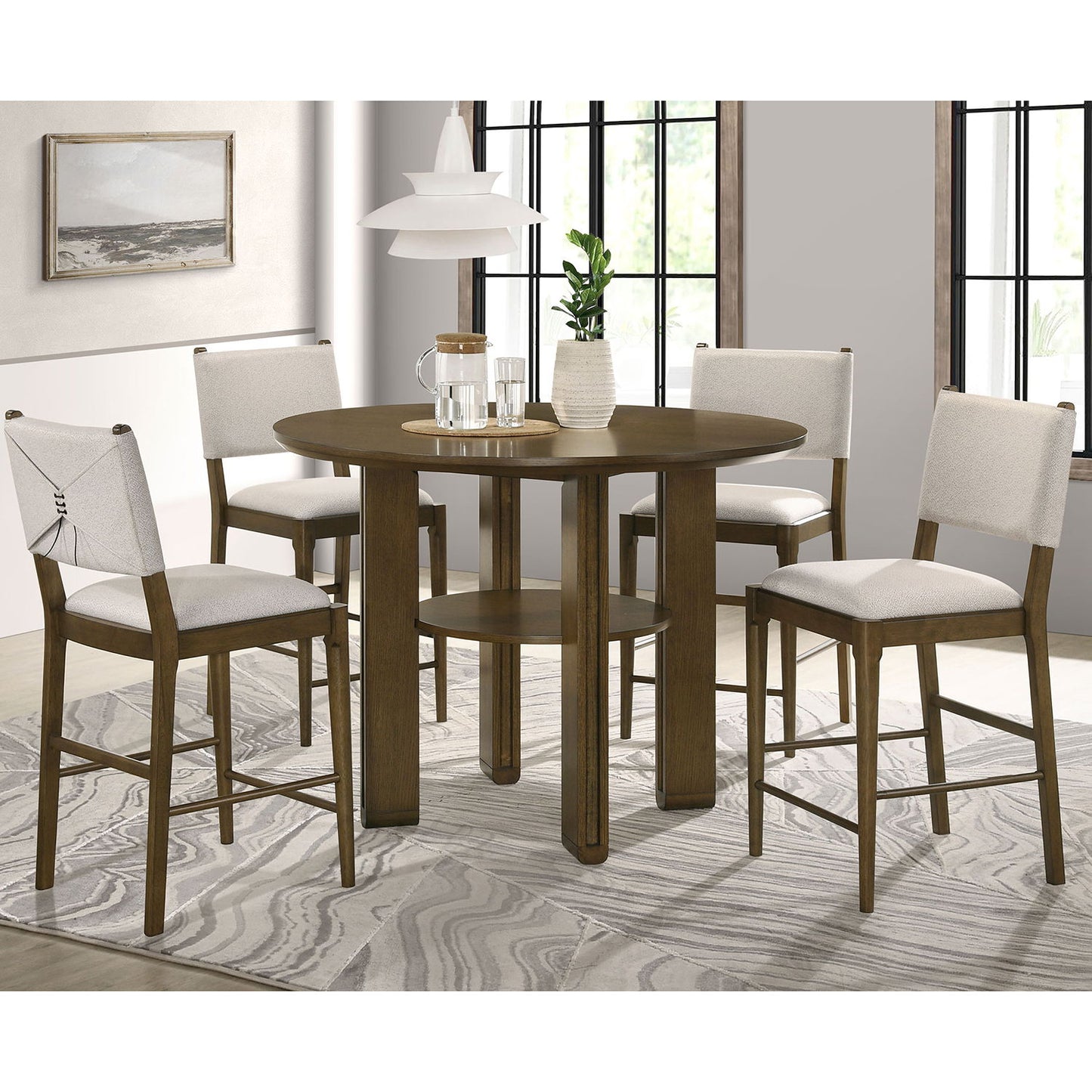Crispin - Round Counter Height Dining Table - Brown