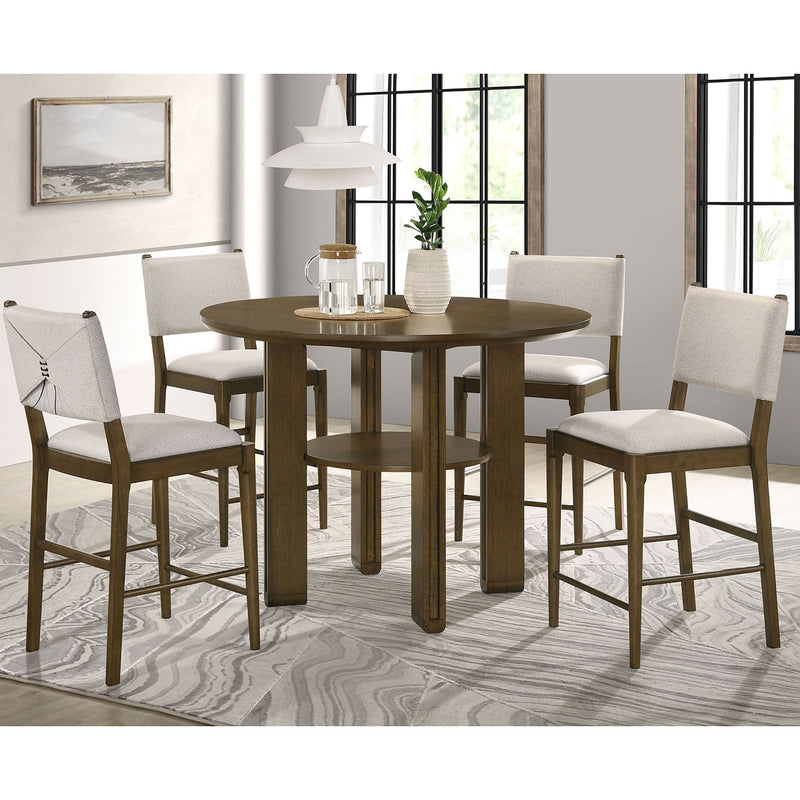 Crispin - Mesa de comedor a altura de barra redonda - Marrón